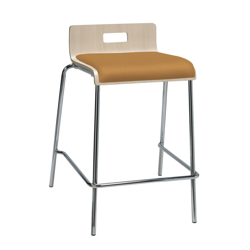 Jive Stool, Natural Back, Squash Fabric, Counter Stool (25” Seat Height)