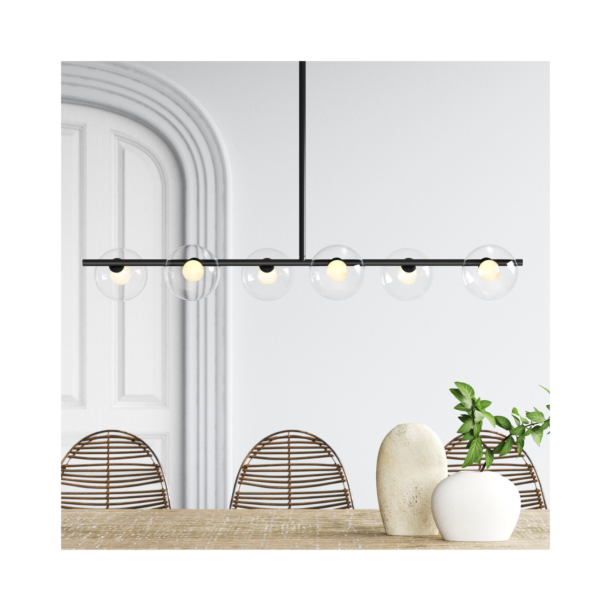 Denae 6 - Light Metal Sphere Chandelier