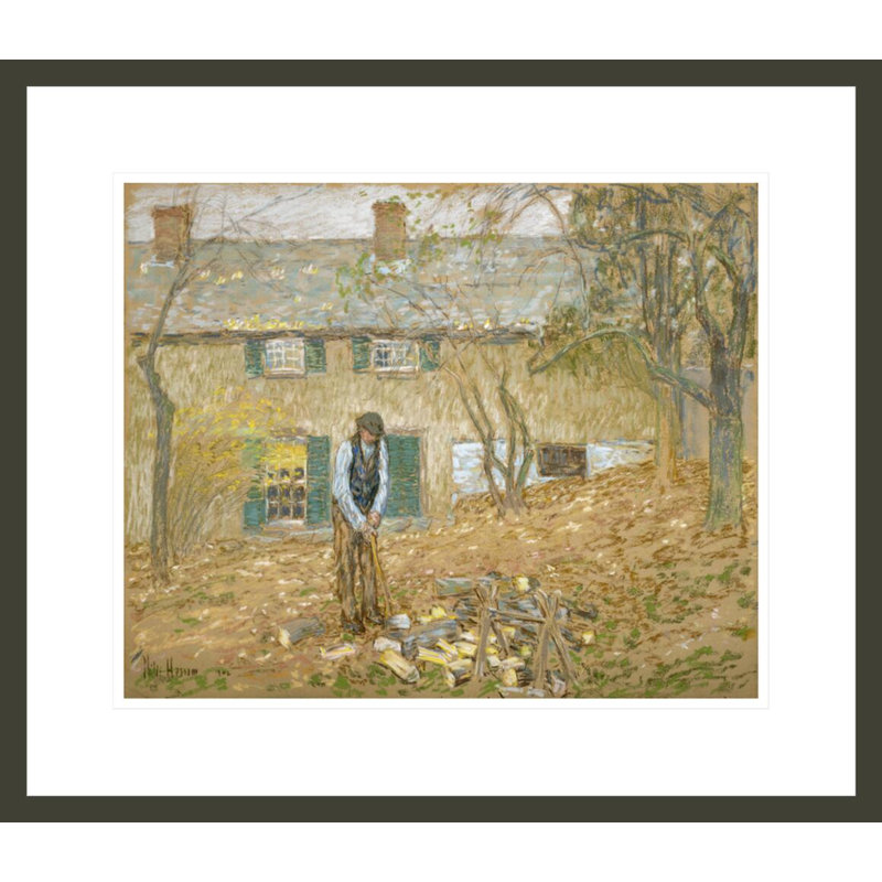 Woodchopper by Childe Hassam -Framed Giclee Print, 17.75" H x 20.55" W