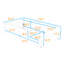 Lit simple tapissier avec station de charge et garde-corps