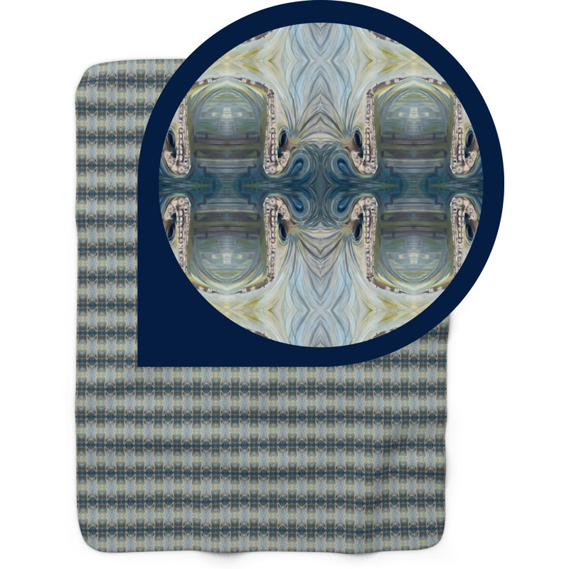 Jeté en molleton Sherpa - motif saxophone