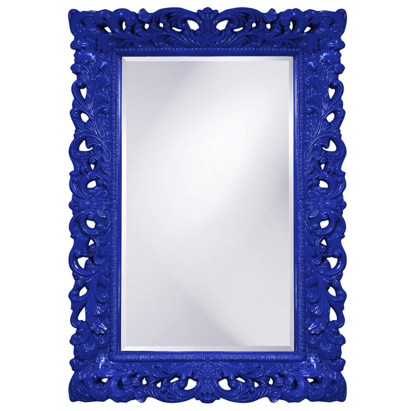 Miroir décoratif biseauté Luise, Bleu royal