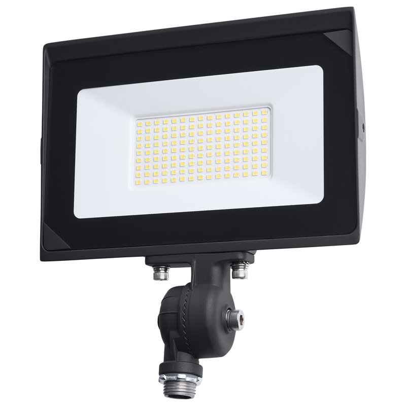 50 Watt LED DOB Tempered Glass Flood Light 4000K CCT Bronze Finish, 9.17" H x 8.33" W x 1.38" D