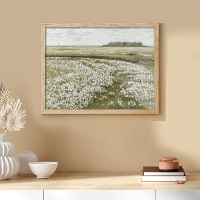 «White Flower Countryside Farm» sur papier, Naturel, H 12 po x l 16 po