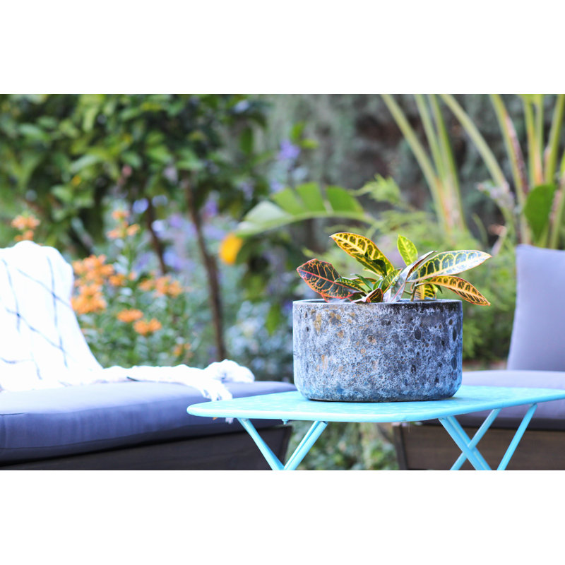 Pots de fleurs Redondo en céramique émaillée, bas et moyens, lot de 3 - Intérieur/Extérieur