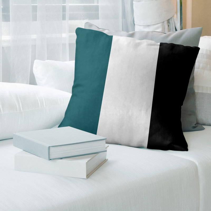 Coussin décoratif , Blanc, 14 po x 14 po, Simili suède
