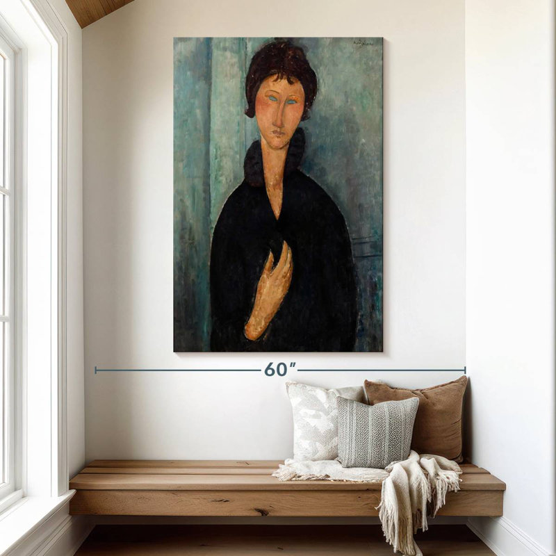 Femme Leisha aux yeux bleus, H 51 po x l 34 po