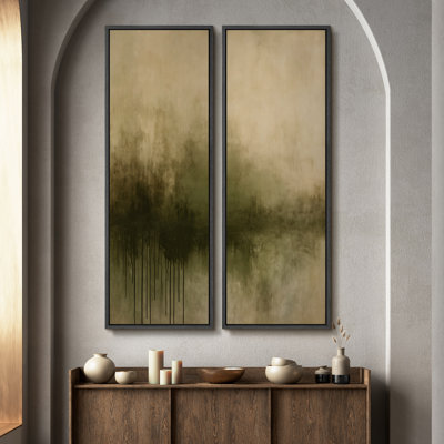 «Vintage Landscape Wall Art», ensemble de 2 toiles encadrées 20 x 60 pouces