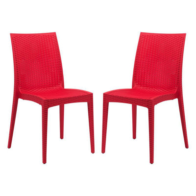  Chaise de salle à manger intérieure / extérieure Weave Mace - ensemble de 2