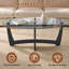 Table basse ovale en verre Allaga de 48 po avec base en bois, noire-929272013-929272015