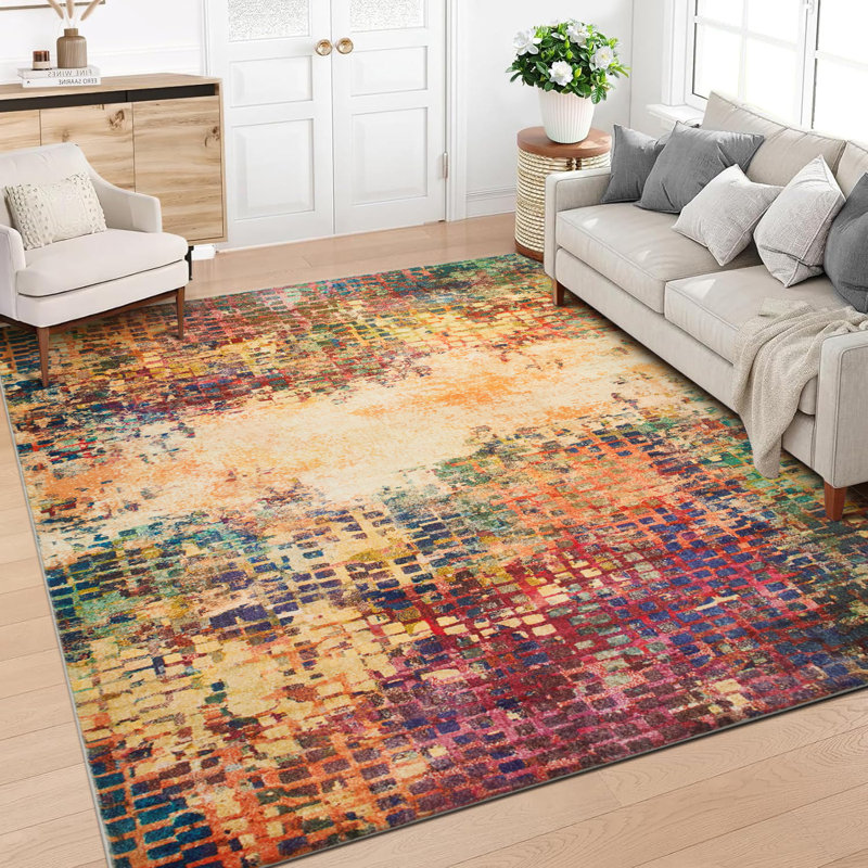  Antique Vibrant Cashmere Shag Area Rug, Rectangle 60 x 110 cm