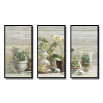 Composition of Orchids - Ensemble d'art mural sur toile traditionnel encadré de 3