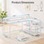 Bureau de bureau en L de 55 pouces avec rehausse de moniteur, tiroirs et tablettes de rangement pour petits espaces, table d'écriture Farmhouse-801208636