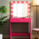 Vanity Table With Mirror And Lights, Dressing Basic Drawer, 3 Lighting Modes, Pink Bedroom Desk Deep Drawer Modes Adjustable Brightness, Classy