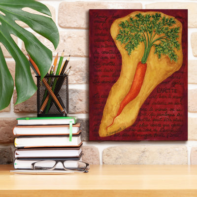Art mural sur toile Epic Graffiti «Veggies On Red L Carotte» par Andrea Strongwater