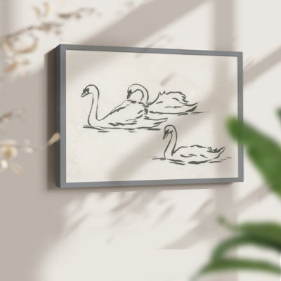 Swan Sketch I -Framed Print - Restickable