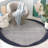 Coghill Ebony Flatweave Wool Cotton Striped Rug in Navy/Ivory-1962212824