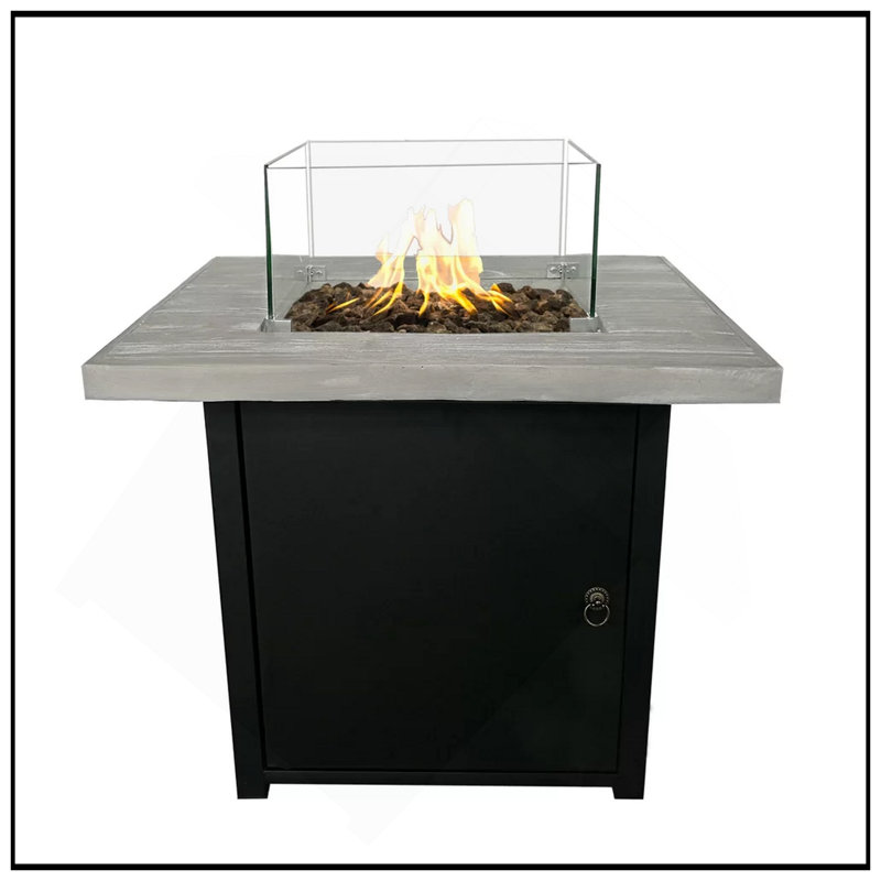 Table de foyer d'extérieur au propane en béton renforcé de fibres durables