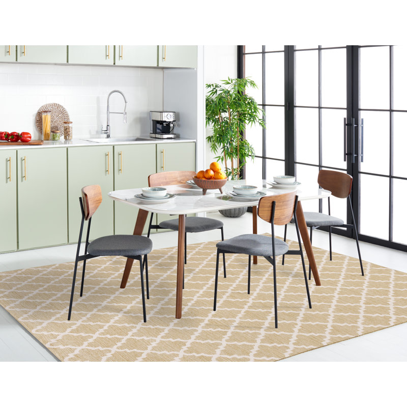 Lockbourne Hand Woven Cotton Geometric Rug, Rectangle 8' x 10'