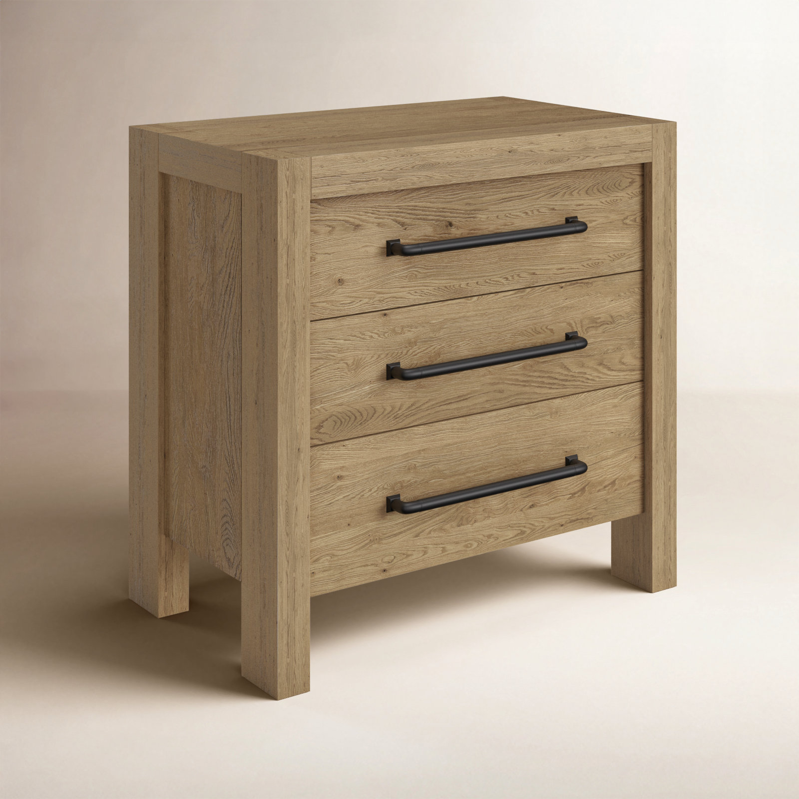 Laroche 3 - Drawer Nightstand, Pale Oak