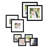 Picture Frame Set, 8 Pieces with Two 11x11, Two 8x8, and Four 4x4, Black