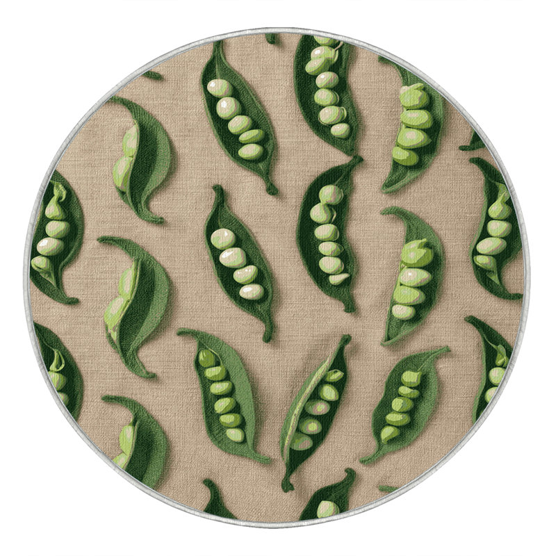 Washable Edamame Vegetables Area Rug, Rectangle 3' x 5'