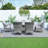 6 - Person Wicker Patio Dining Set with Rectangular Table , Cushions Included-93779176-93779175
