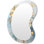 Minimalisme blanc et bleu fleurs de géraniums III - miroir mural décoratif asymétrique géraniums