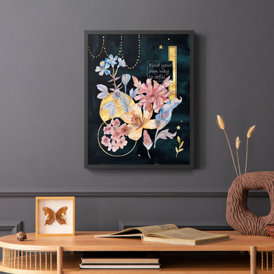 Moonlight Flowers II, reproduction encadrée - bois massif