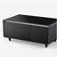 Table basse moderne avec réfrigérateur et congélateur intégrés, haut-parleur Bluetooth, chargement sans fil, panneau de commande tactile, port USB, protection pour prise de courant, lumière d'ambiance, noir-961513303