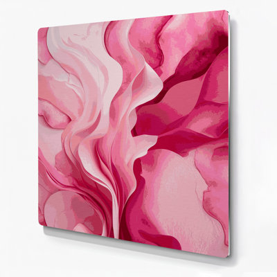 Watercolor Abstract 42 Pink Metal Wall Art
