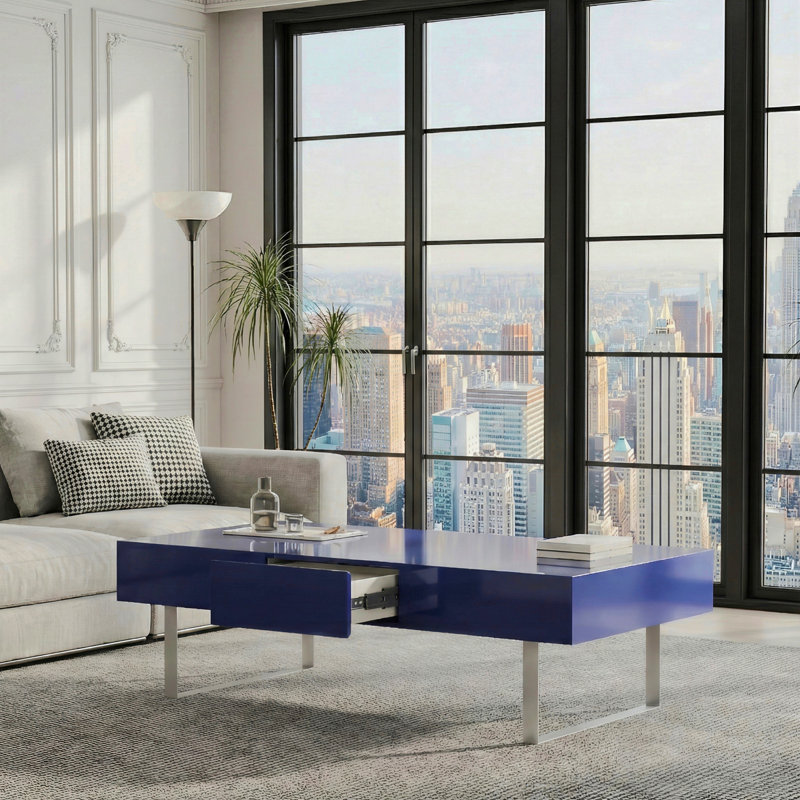 Table basse 52,4 po x 26,8 po x 15,6 po - bleu ultrabrillant, Bleu