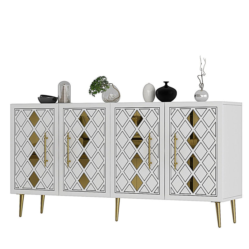 Olivia 150cm Console Table, Cream/Gold