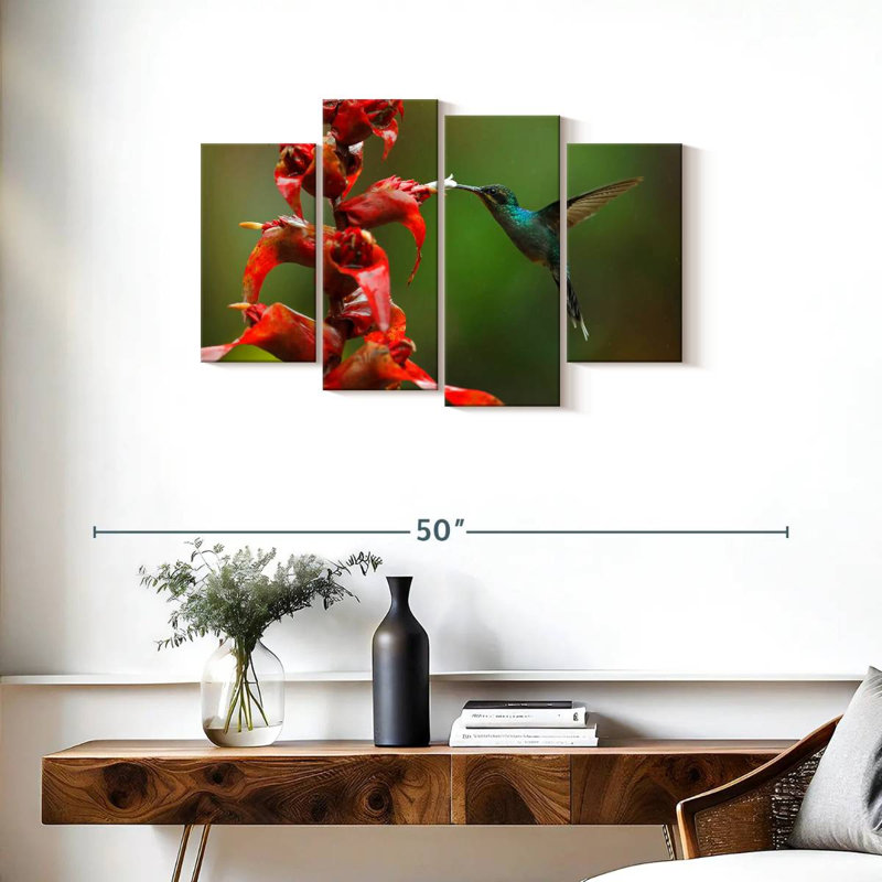 Collation de fleurs de colibri Brampt, H 22 po x l 36 po