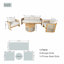 4-Piece Outdoor Solid Wood & Rope Sofa Set with Coffee Table for 4