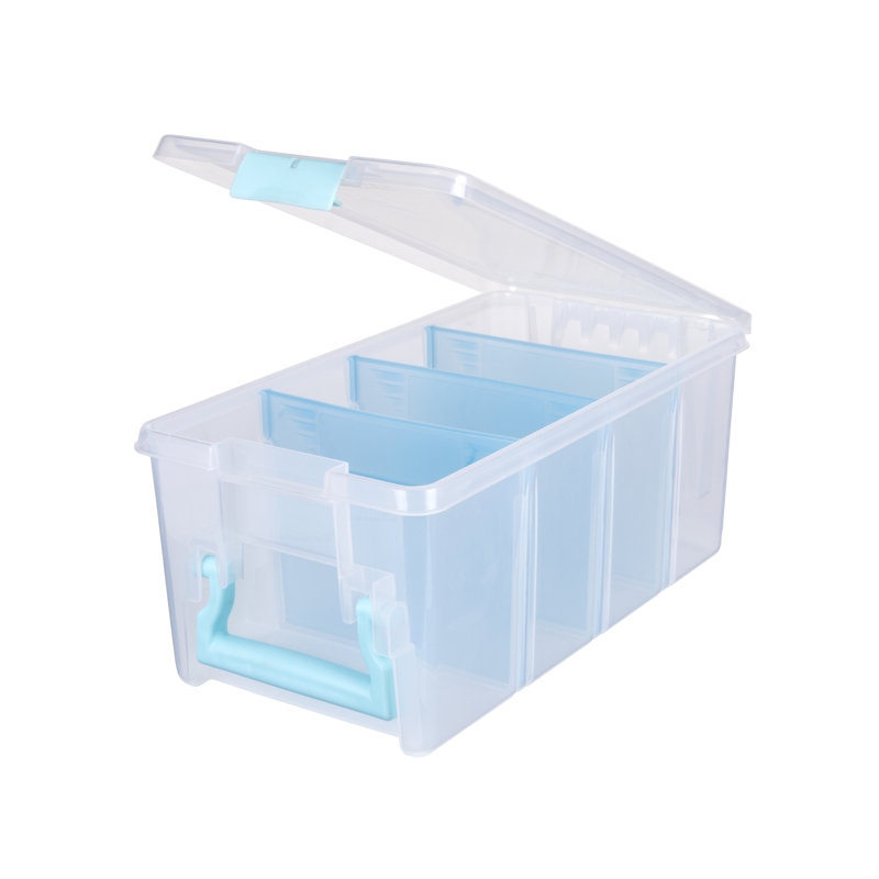 Boîte en plastique super semi satchel, Blanc / Bleu