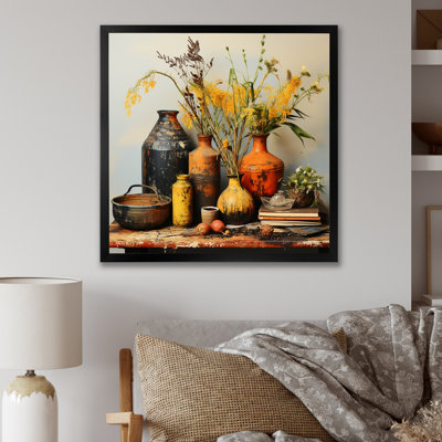 Art mural jaune Boho