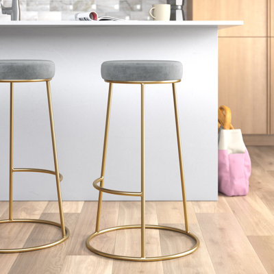 Shreya Upholstered Counter Stool with Metal Frame