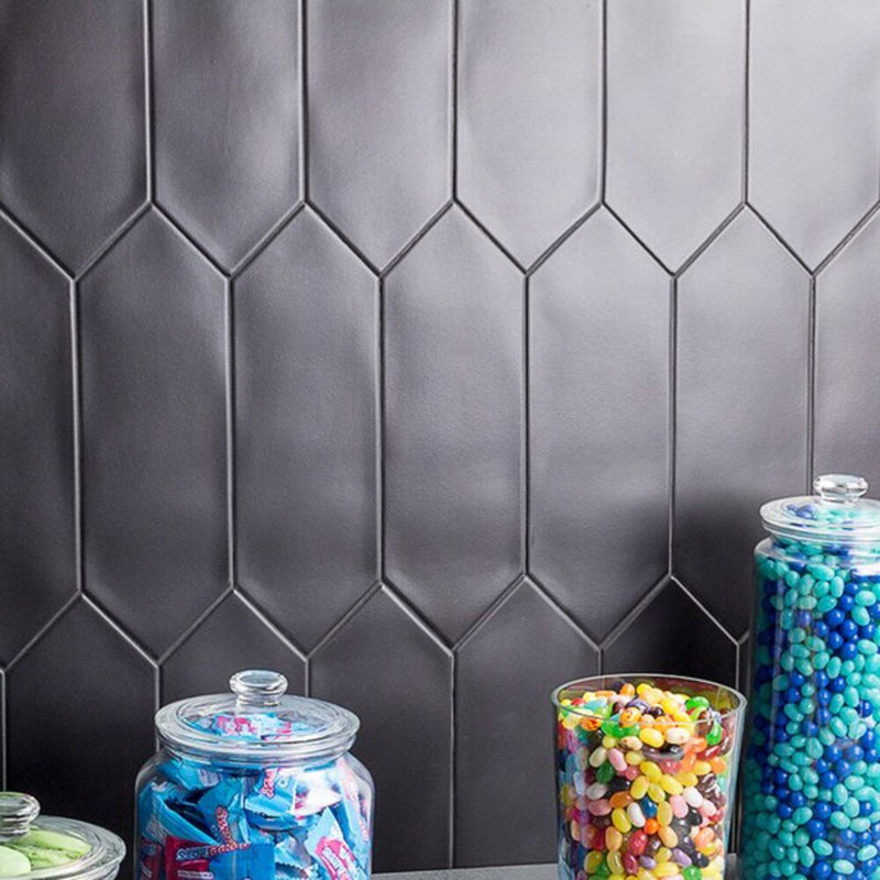 Aliante 4x12 Picket Matte Concrete Look Porcelain Tile, Black