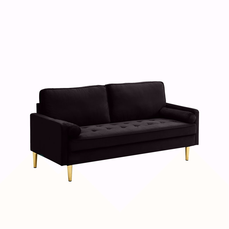 Luxueux canapé en velours de 65 pouces avec structure en bois de pin et éponge haute densité, parfait pour le confort et le style