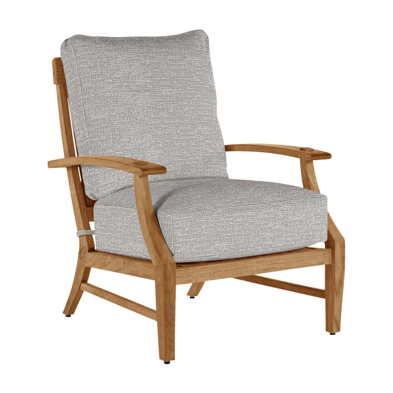 Croquet Teak Lounge Chair - Natural Teak, No Welt, Natural Teak, Tweed Toffee