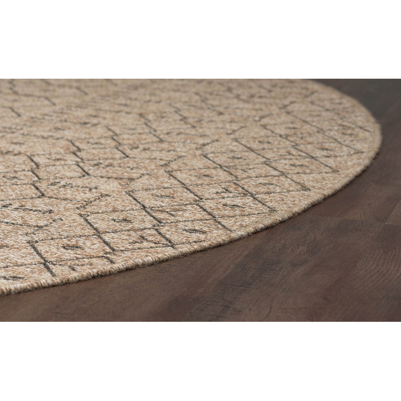 Tapis épices (beige / noir) Bourke, Rond 7 pi 10 po