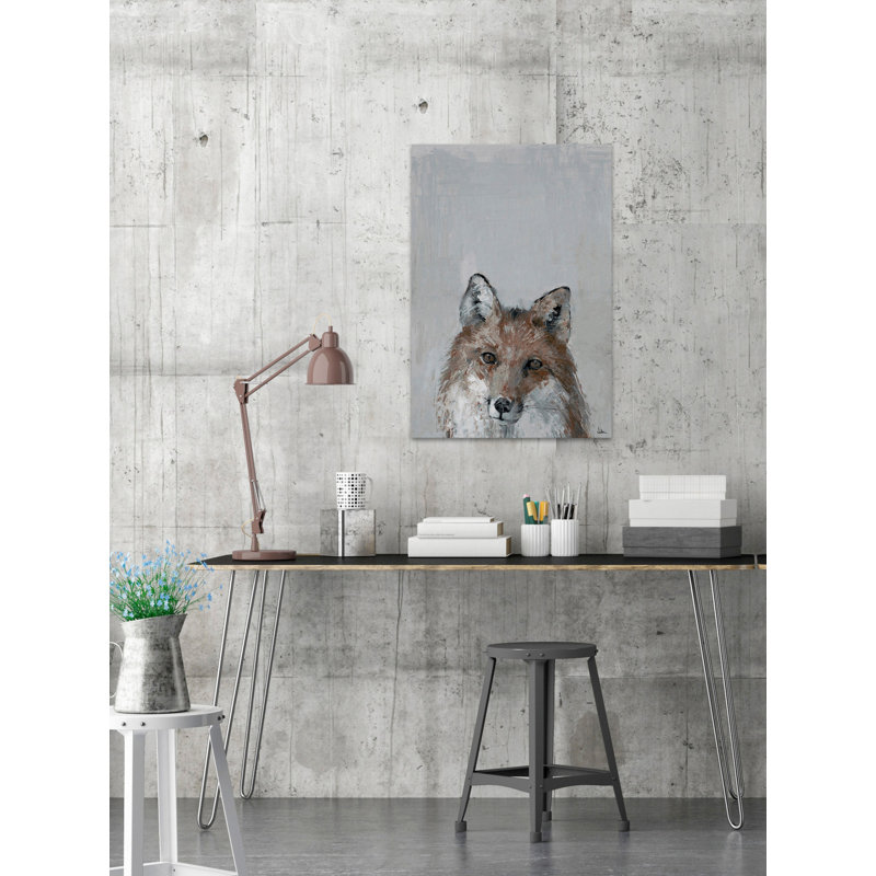 «Bonjour Fox», reproduction sur toile tendue, H 12 po x l 8 po x P 1,5 po