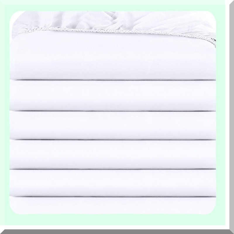 UltraSoft Twin Fitted Sheets - 6 Pack Microfiber Bottom Sheets - Deep Pocket Design - Fade & Shrink Resistant - Easy Care White Bedding Set