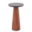 Table à boisson avec sculpture ondulée martelée - noyer et noir et noyer et or - bois d'acacia massif