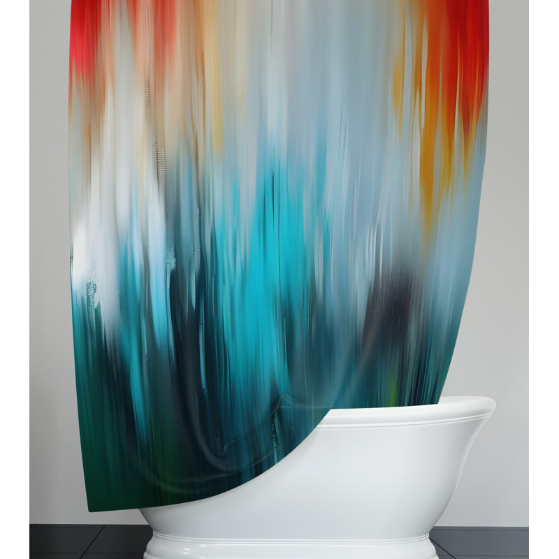 Rideau de douche simple airrion, H 72 po x l 70 po, Bleu / gris