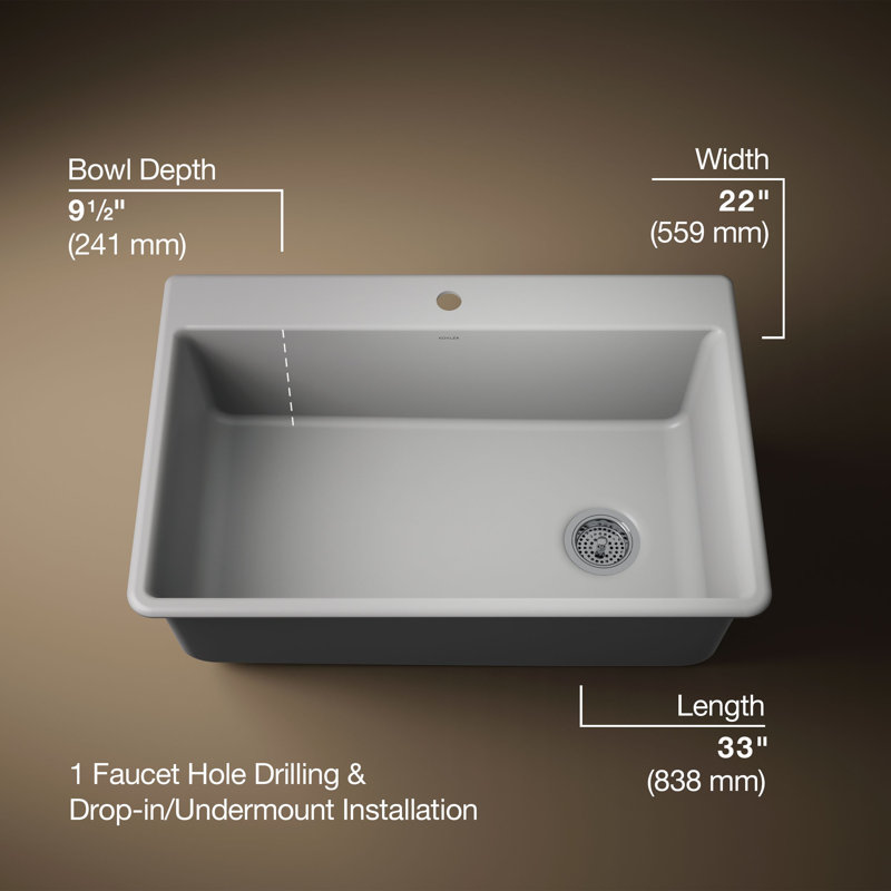 Kennon 33" L x 22" W Undermount Kitchen Sink