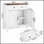 Armoire de rangement Farmhouse avec tiroir et tablette réglable, armoire de cuisine blanche avec comptoir en noyer, console de bar moderne pour plusieurs pièces-309910254