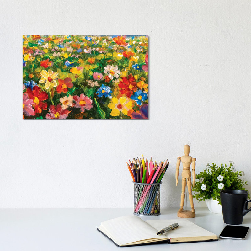 Summer Flowers - Wrapped Canvas Painting, 20.32 cm H x 30.48 cm W