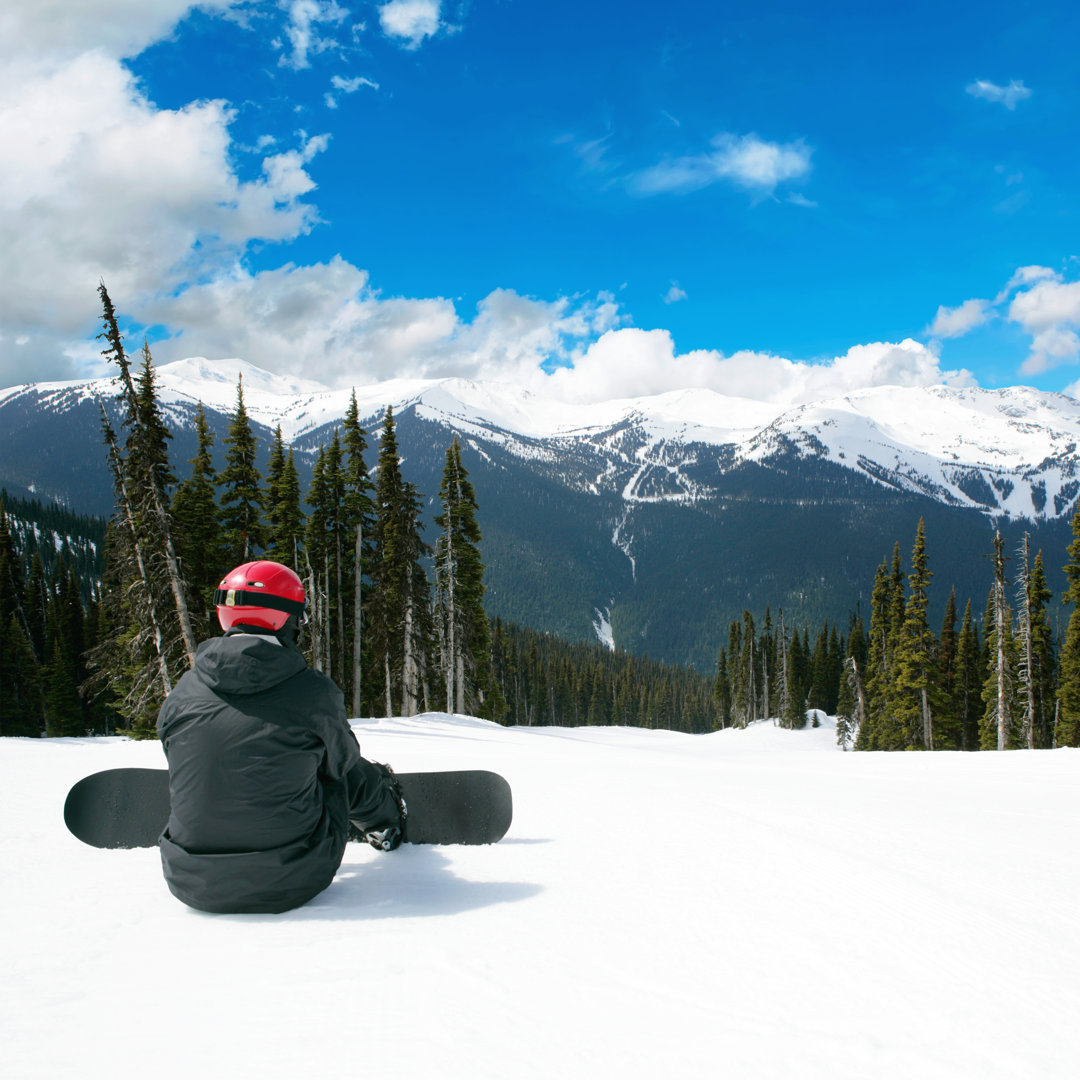 Mann Snowboarding von Sharplydone - Leinwandbild